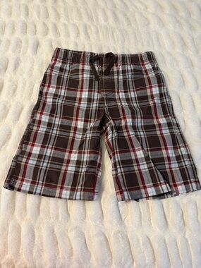 Gymboree Plaid Kids Shorts - Brown and Red B4